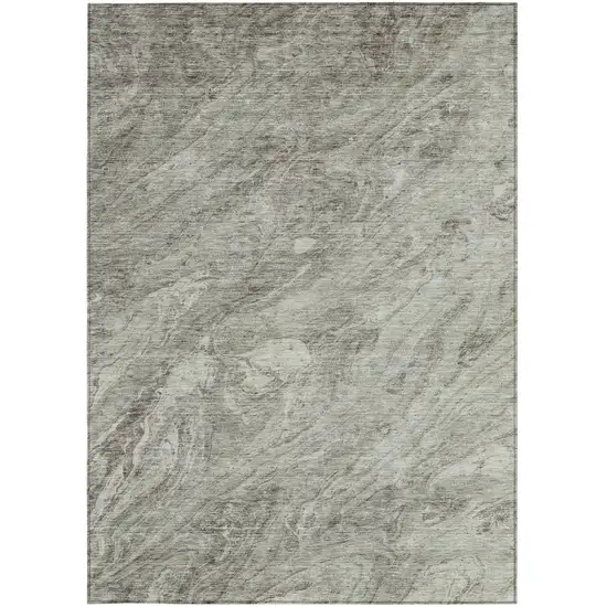 Taupe Beige And Tan Abstract Washable Indoor Outdoor Area Rug Photo 5