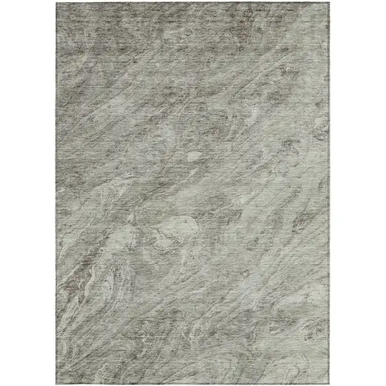 Taupe Beige And Tan Abstract Washable Indoor Outdoor Area Rug Photo 5