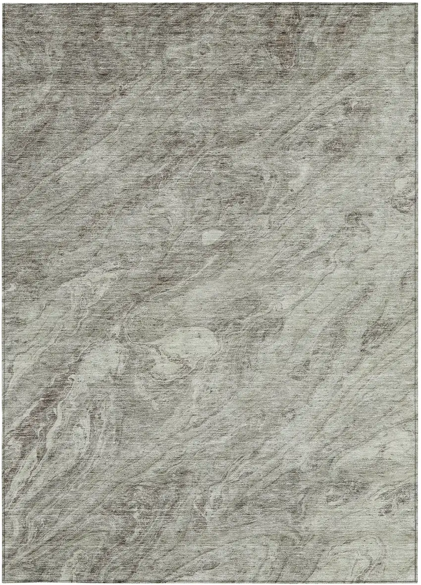 Taupe Beige And Tan Abstract Washable Indoor Outdoor Area Rug Photo 5