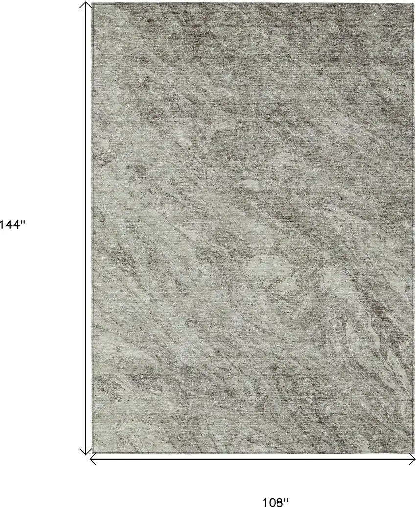 Taupe Beige And Tan Abstract Washable Indoor Outdoor Area Rug Photo 3