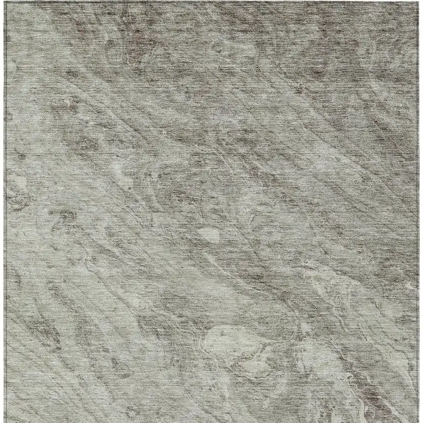 Taupe Beige And Tan Abstract Washable Indoor Outdoor Area Rug Photo 4