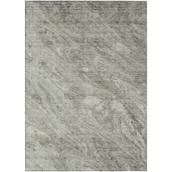 Taupe Beige And Tan Abstract Washable Indoor Outdoor Area Rug Photo 1