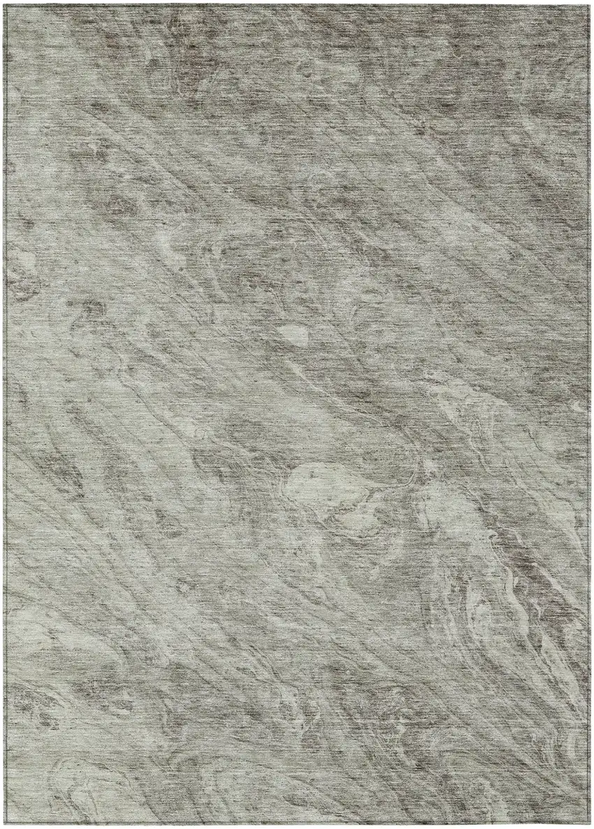 Taupe Beige And Tan Abstract Washable Indoor Outdoor Area Rug Photo 1