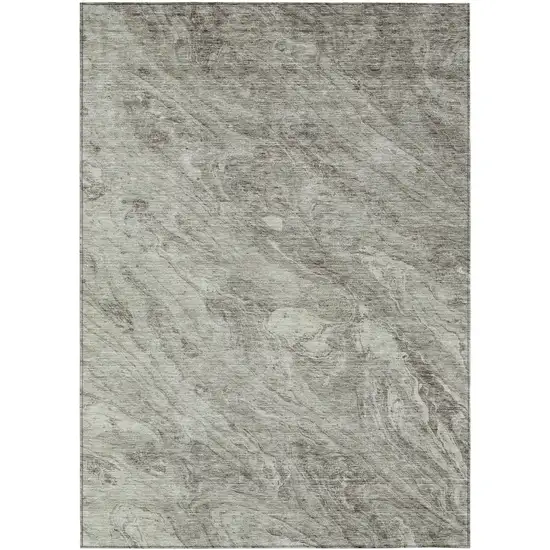 Taupe Beige And Tan Abstract Washable Indoor Outdoor Area Rug Photo 1