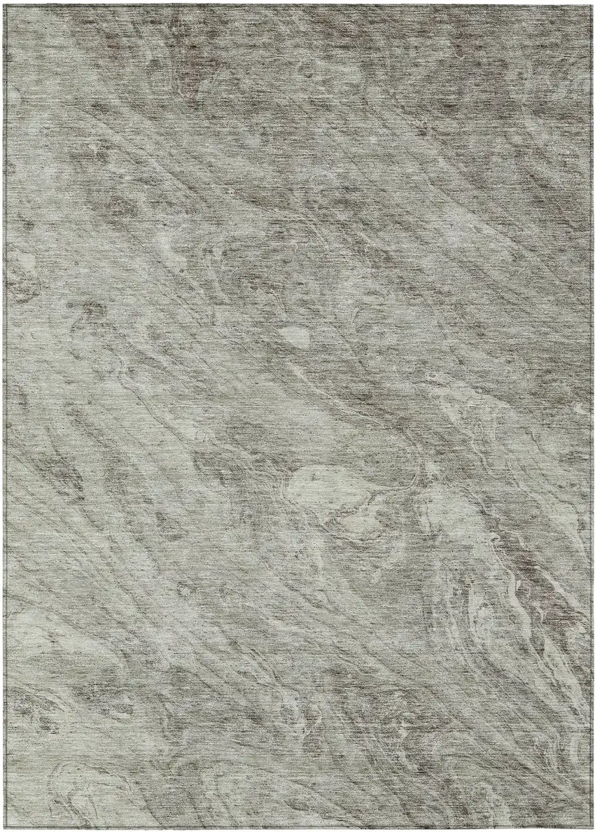 Taupe Beige And Tan Abstract Washable Indoor Outdoor Area Rug Photo 1