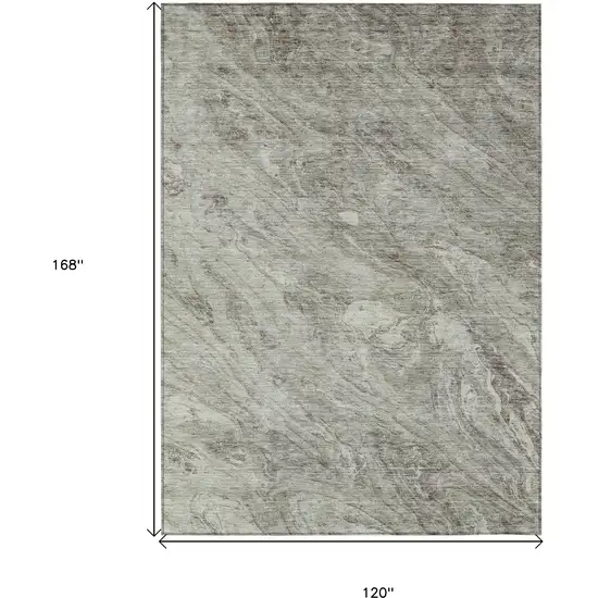Taupe Beige And Tan Abstract Washable Indoor Outdoor Area Rug Photo 9
