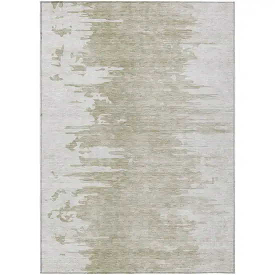 Taupe Beige And Tan Abstract Washable Indoor Outdoor Area Rug Photo 1