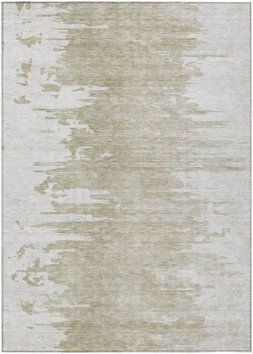 Taupe Beige And Tan Abstract Washable Indoor Outdoor Area Rug Photo 1