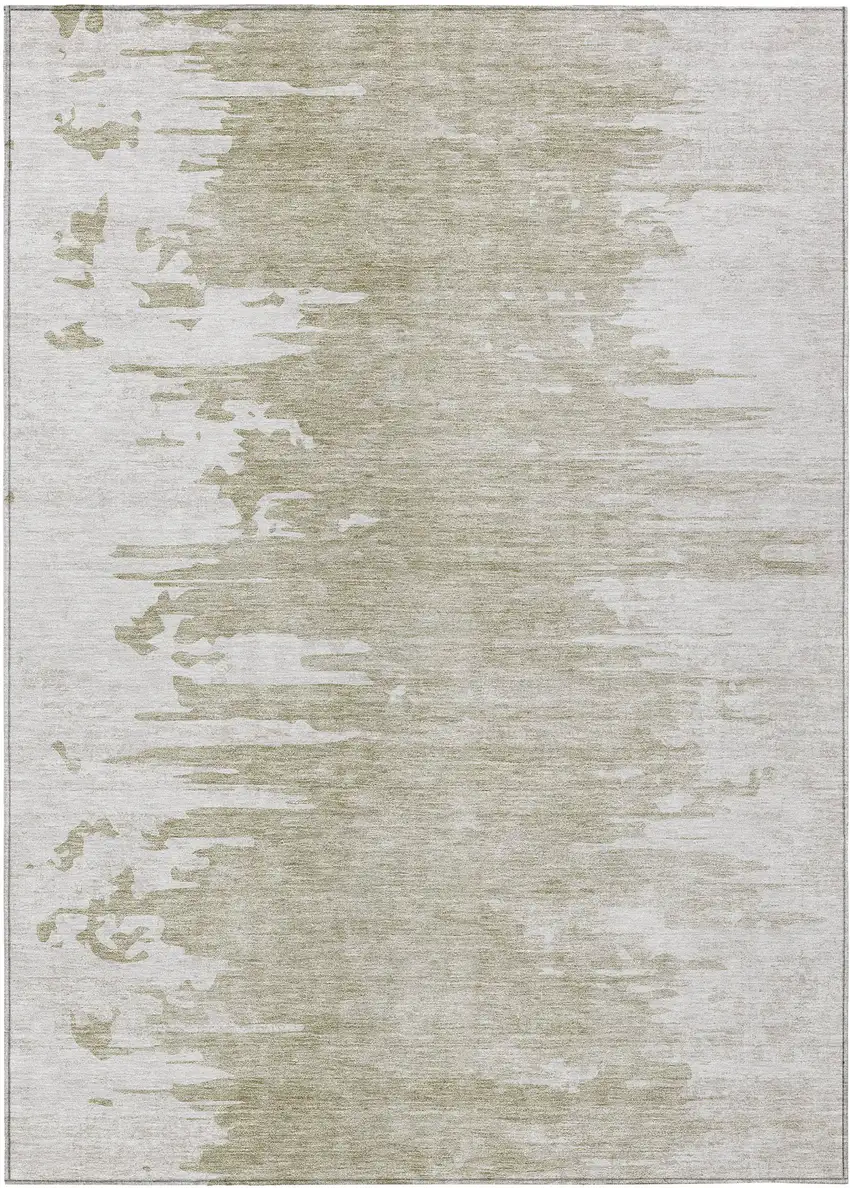 Taupe Beige And Tan Abstract Washable Indoor Outdoor Area Rug Photo 1