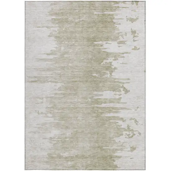 Taupe Beige And Tan Abstract Washable Indoor Outdoor Area Rug Photo 5