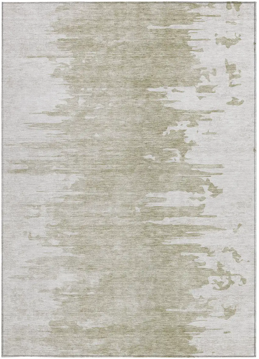 Taupe Beige And Tan Abstract Washable Indoor Outdoor Area Rug Photo 5