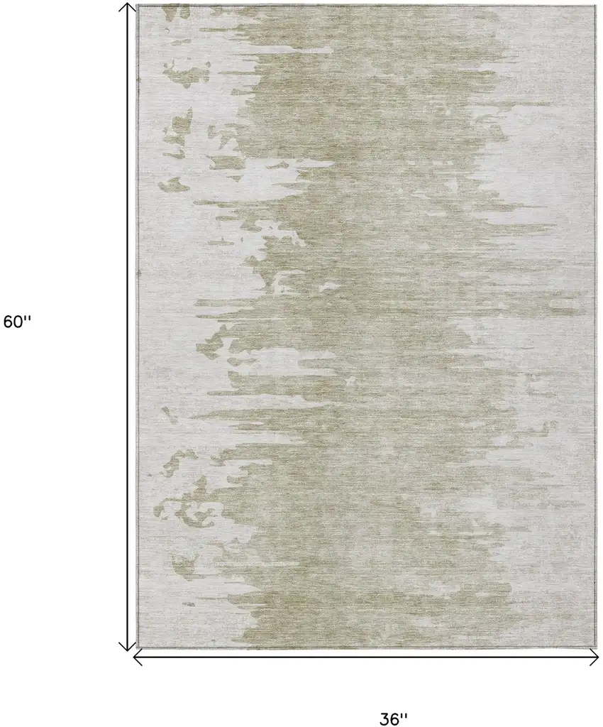 Taupe Beige And Tan Abstract Washable Indoor Outdoor Area Rug Photo 9