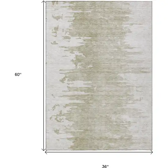 Taupe Beige And Tan Abstract Washable Indoor Outdoor Area Rug Photo 9