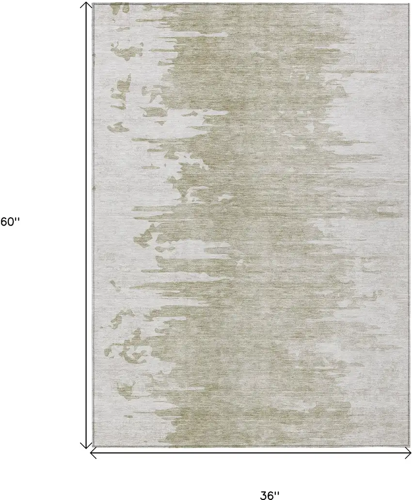 Taupe Beige And Tan Abstract Washable Indoor Outdoor Area Rug Photo 9