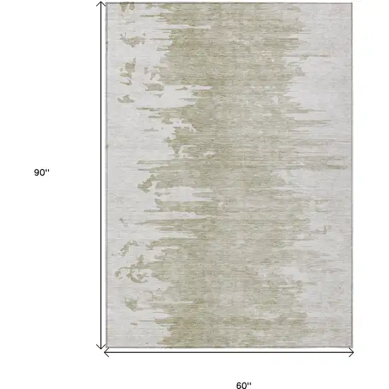 Taupe Beige And Tan Abstract Washable Indoor Outdoor Area Rug Photo 3