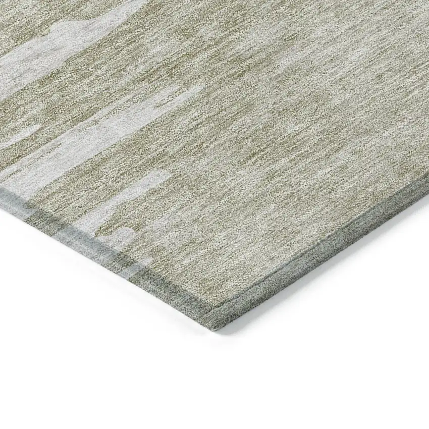 Taupe Beige And Tan Abstract Washable Indoor Outdoor Area Rug Photo 4