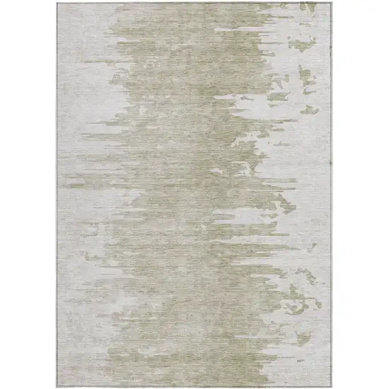 Taupe Beige And Tan Abstract Washable Indoor Outdoor Area Rug Photo 6