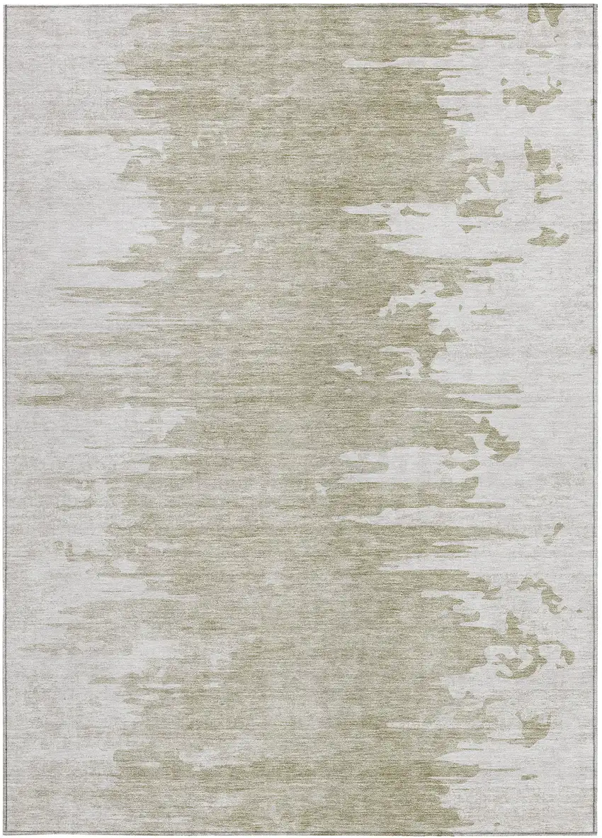 Taupe Beige And Tan Abstract Washable Indoor Outdoor Area Rug Photo 6