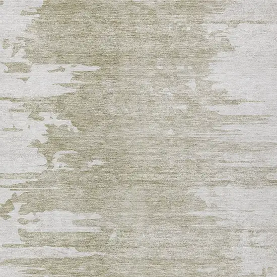 Taupe Beige And Tan Abstract Washable Indoor Outdoor Area Rug Photo 5