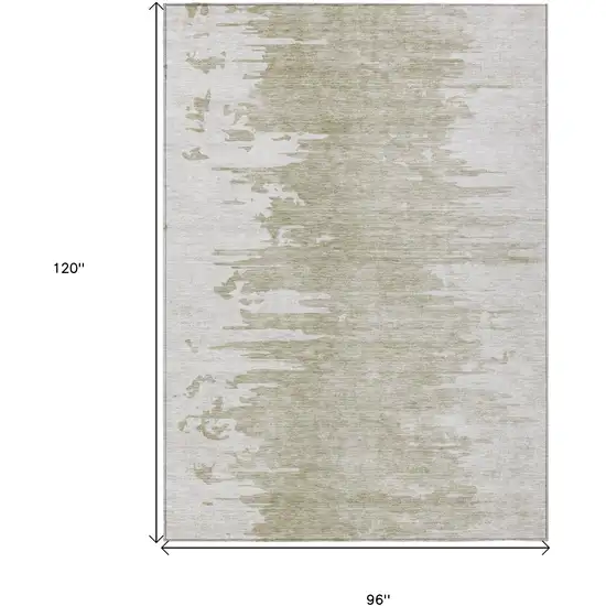 Taupe Beige And Tan Abstract Washable Indoor Outdoor Area Rug Photo 3