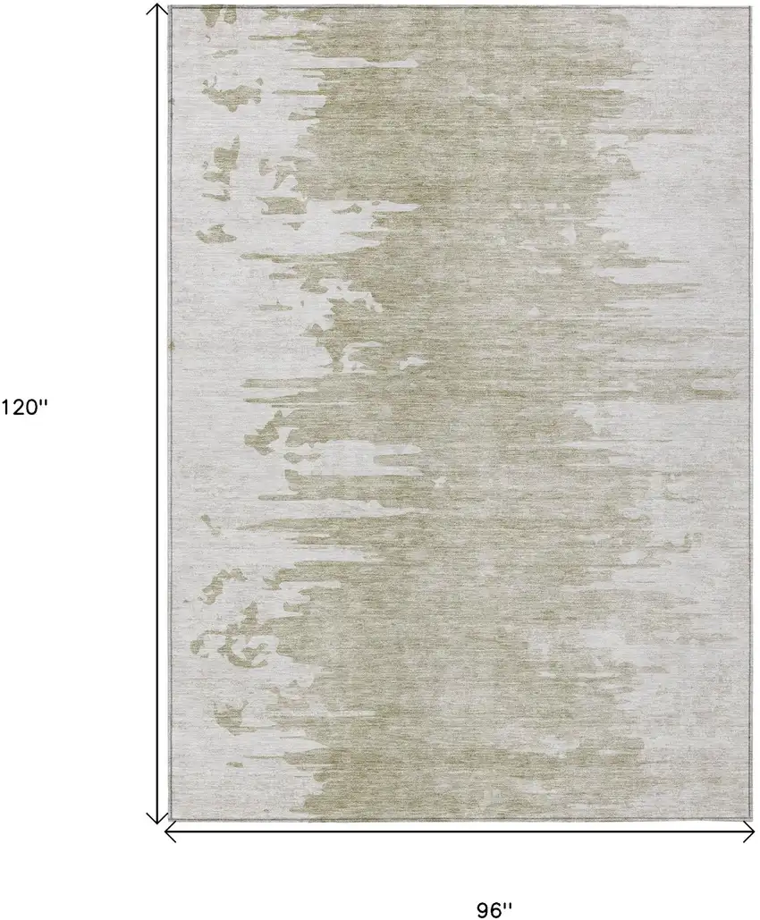 Taupe Beige And Tan Abstract Washable Indoor Outdoor Area Rug Photo 3