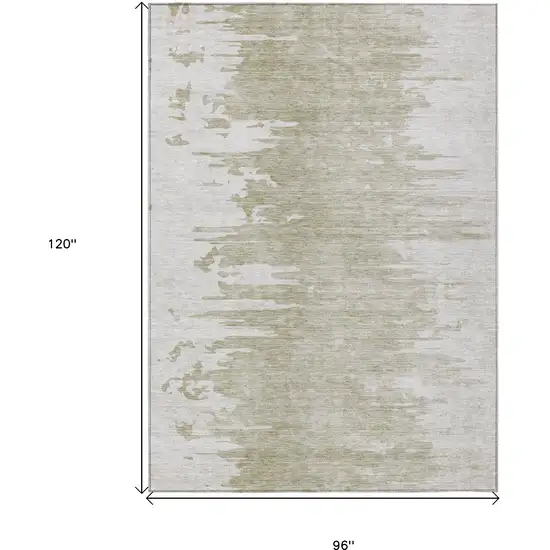 Taupe Beige And Tan Abstract Washable Indoor Outdoor Area Rug Photo 3