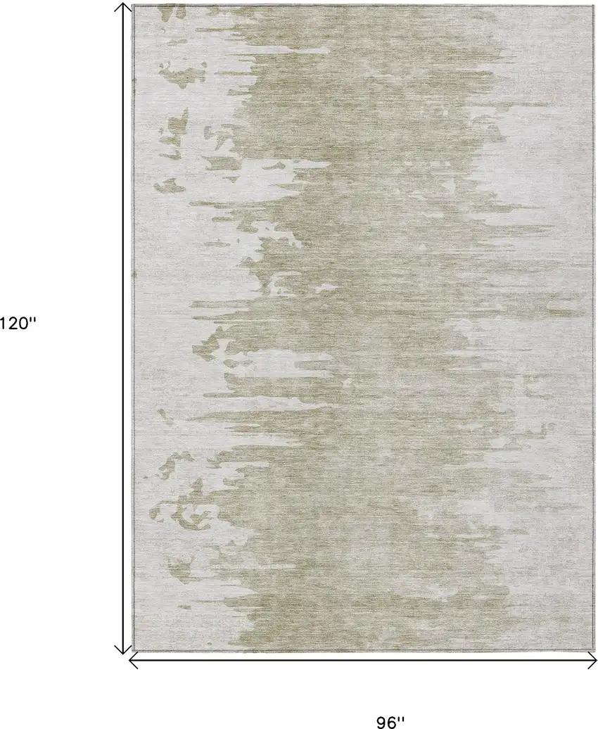 Taupe Beige And Tan Abstract Washable Indoor Outdoor Area Rug Photo 3