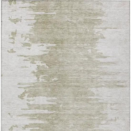 Taupe Beige And Tan Abstract Washable Indoor Outdoor Area Rug Photo 5
