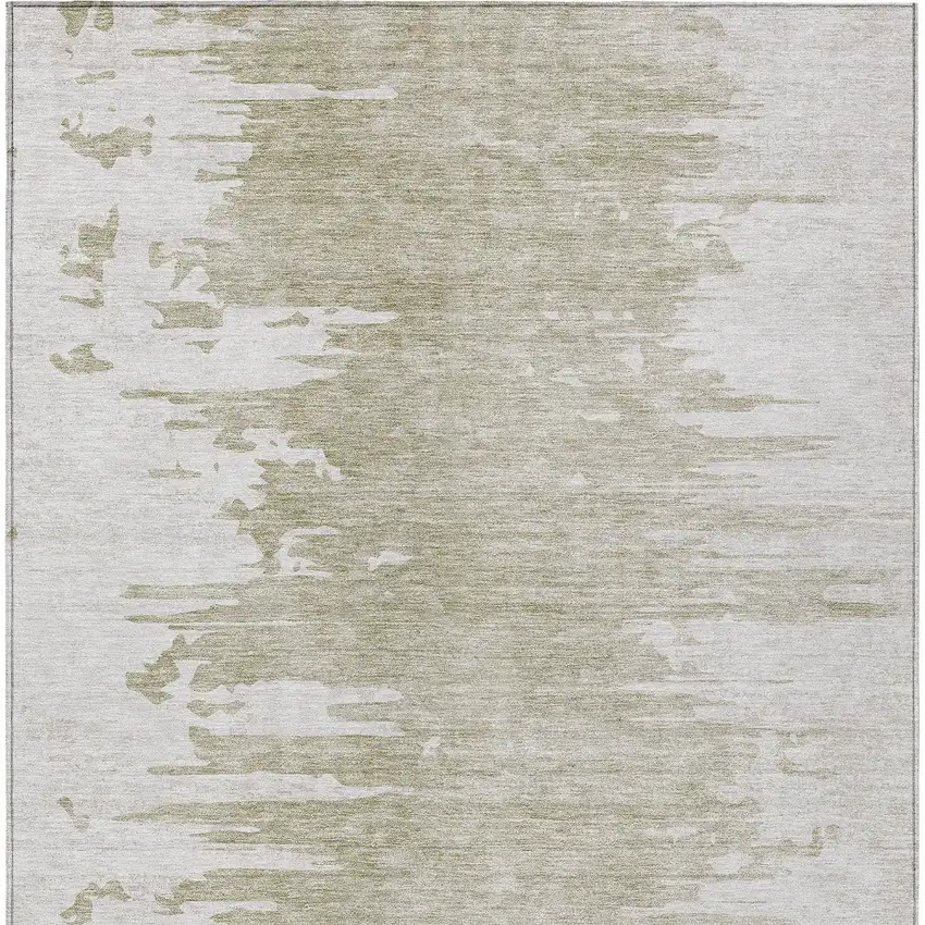 Taupe Beige And Tan Abstract Washable Indoor Outdoor Area Rug Photo 5