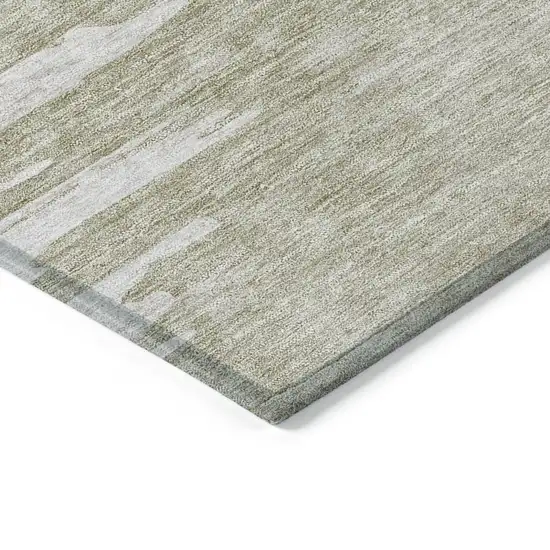 Taupe Beige And Tan Abstract Washable Indoor Outdoor Area Rug Photo 3