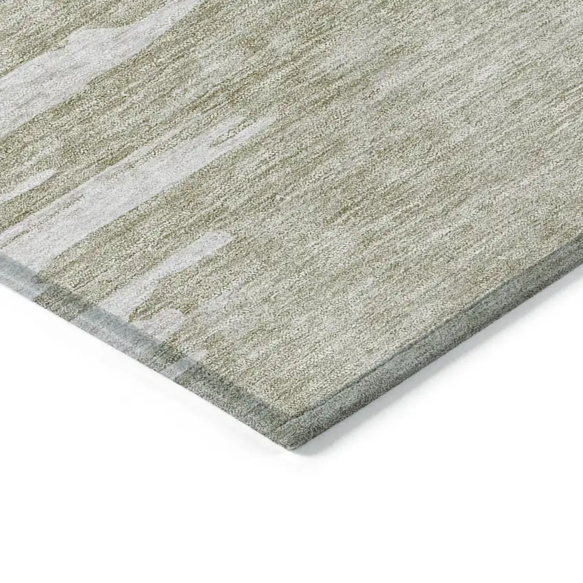 Taupe Beige And Tan Abstract Washable Indoor Outdoor Area Rug Photo 3