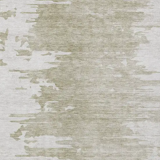 Taupe Beige And Tan Abstract Washable Indoor Outdoor Area Rug Photo 4