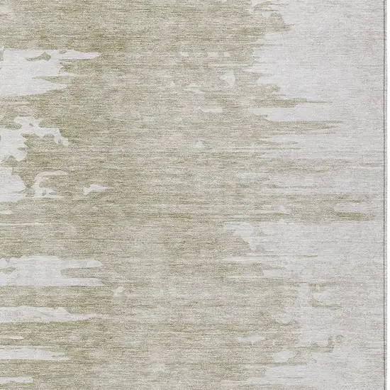 Taupe Beige And Tan Abstract Washable Indoor Outdoor Area Rug Photo 4
