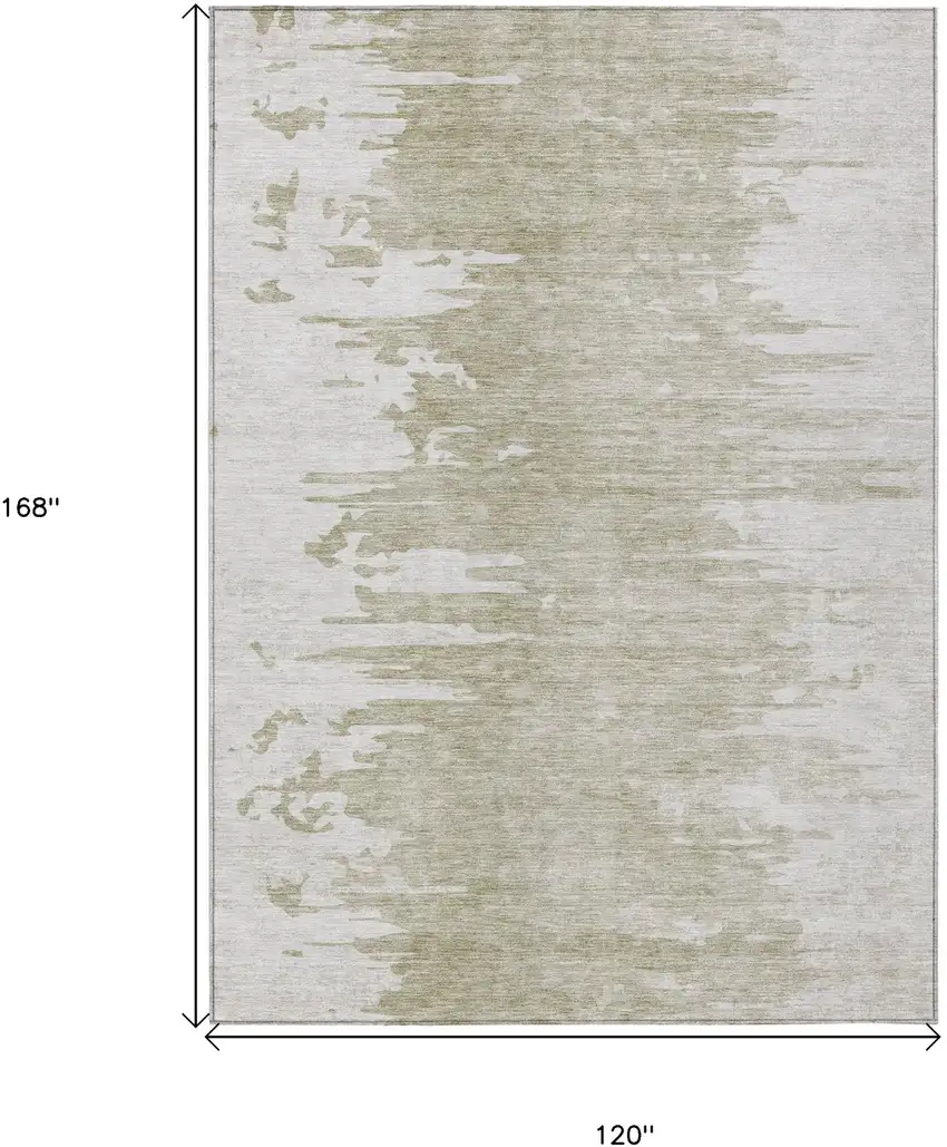 Taupe Beige And Tan Abstract Washable Indoor Outdoor Area Rug Photo 3