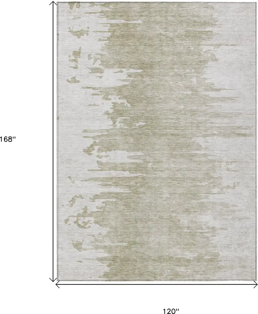 Taupe Beige And Tan Abstract Washable Indoor Outdoor Area Rug Photo 3