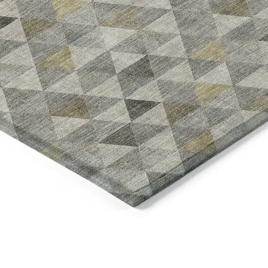 Taupe Beige And Tan Geometric Washable Indoor Outdoor Area Rug Photo 4