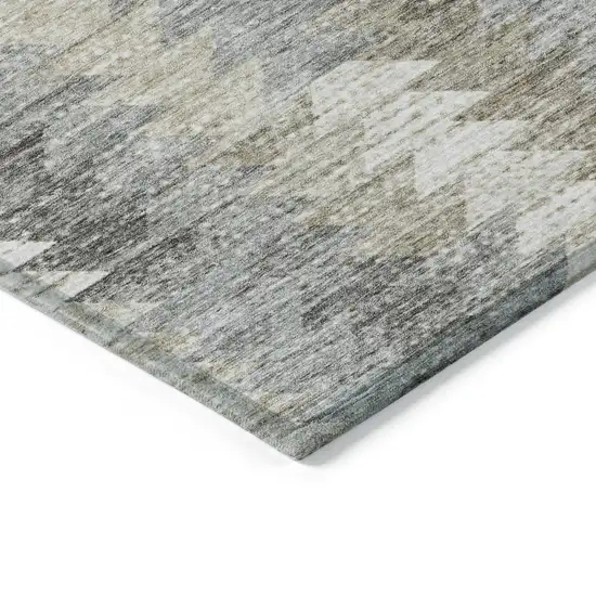 Taupe Beige And Tan Geometric Washable Indoor Outdoor Area Rug Photo 4