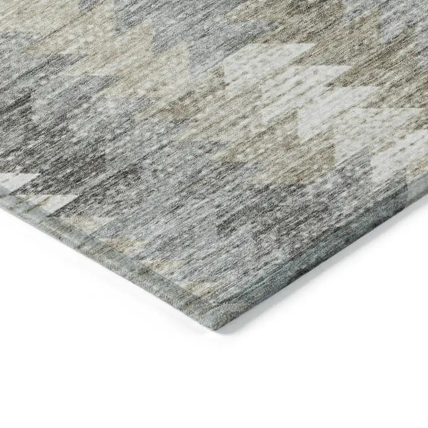 Taupe Beige And Tan Geometric Washable Indoor Outdoor Area Rug Photo 4