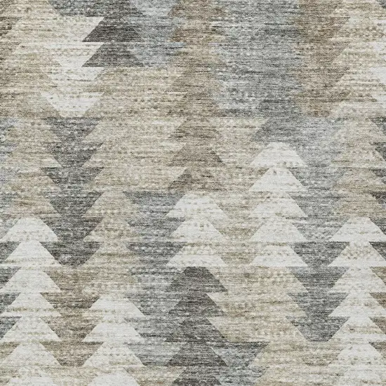 Taupe Beige And Tan Geometric Washable Indoor Outdoor Area Rug Photo 5