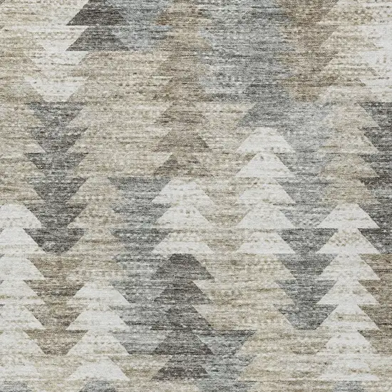 Taupe Beige And Tan Geometric Washable Indoor Outdoor Area Rug Photo 4