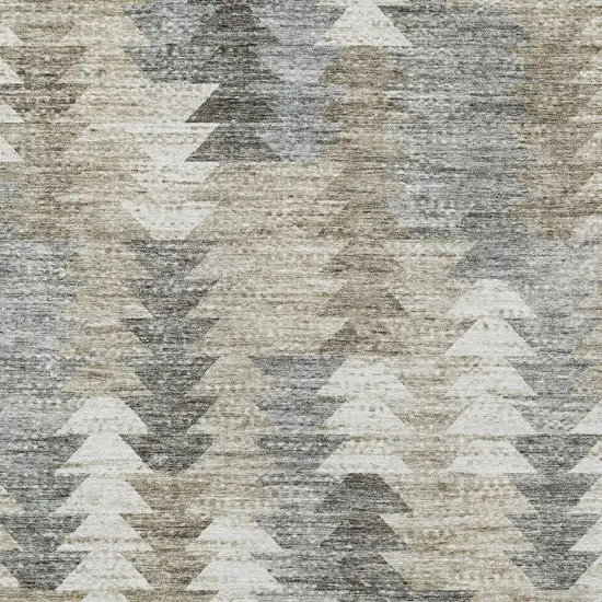 Taupe Beige And Tan Geometric Washable Indoor Outdoor Area Rug Photo 6