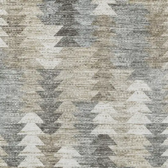 Taupe Beige And Tan Geometric Washable Indoor Outdoor Area Rug Photo 4