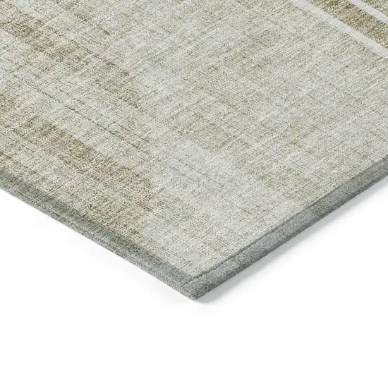 Taupe Beige And Tan Geometric Washable Indoor Outdoor Area Rug Photo 5