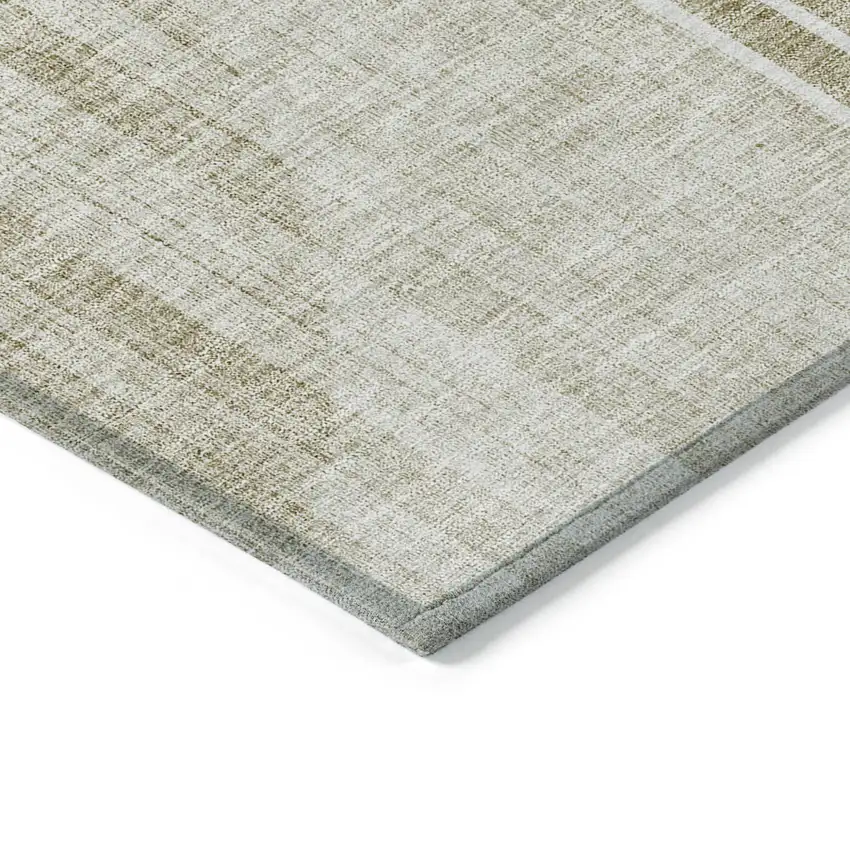 Taupe Beige And Tan Geometric Washable Indoor Outdoor Area Rug Photo 5