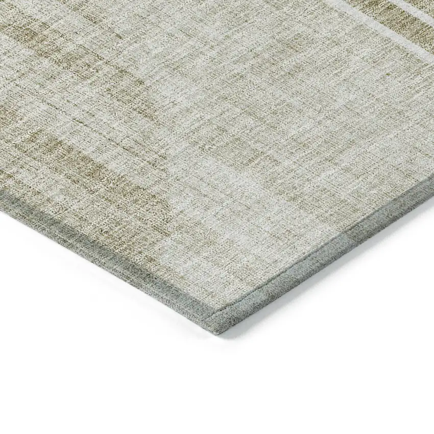 Taupe Beige And Tan Geometric Washable Indoor Outdoor Area Rug Photo 5