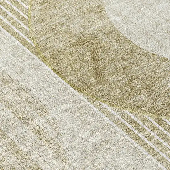 Taupe Beige And Tan Geometric Washable Indoor Outdoor Area Rug Photo 6