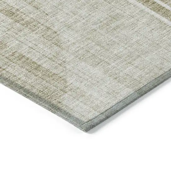 Taupe Beige And Tan Geometric Washable Indoor Outdoor Area Rug Photo 5