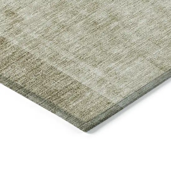 Taupe Beige And Tan Geometric Washable Indoor Outdoor Area Rug Photo 3