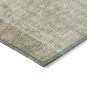 Photo of Taupe Beige And Tan Geometric Washable Indoor Outdoor Area Rug