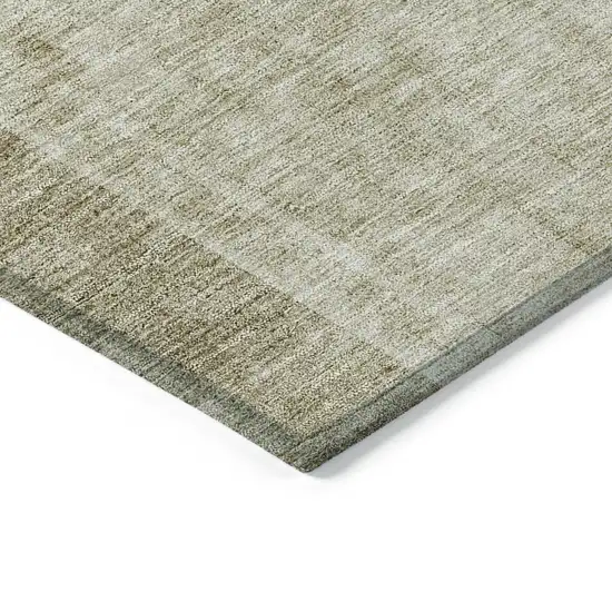 Taupe Beige And Tan Geometric Washable Indoor Outdoor Area Rug Photo 3